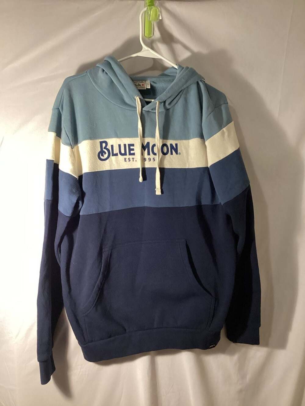 Techstyles Blue Moon Est. 1995 Colorblock Hoodie Size Large